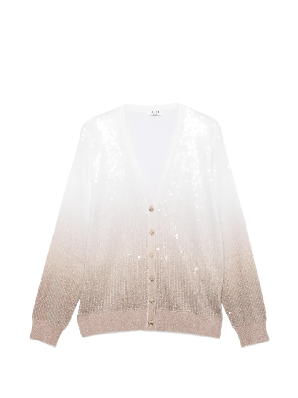 LIU JO sequin-embellished ombré cardigan - Bianco