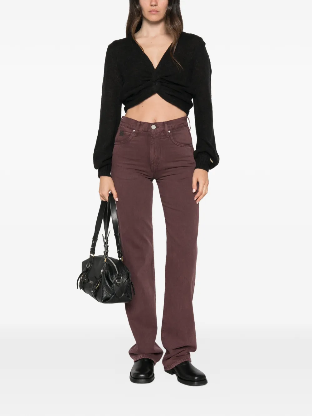 TWINSET Cropped trui met gedraaide voorkant Zwart