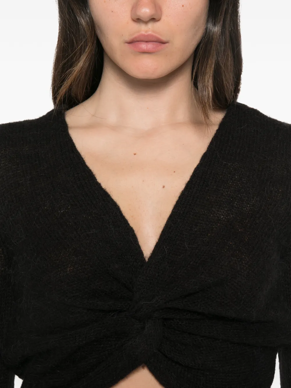 TWINSET Cropped trui met gedraaide voorkant Zwart