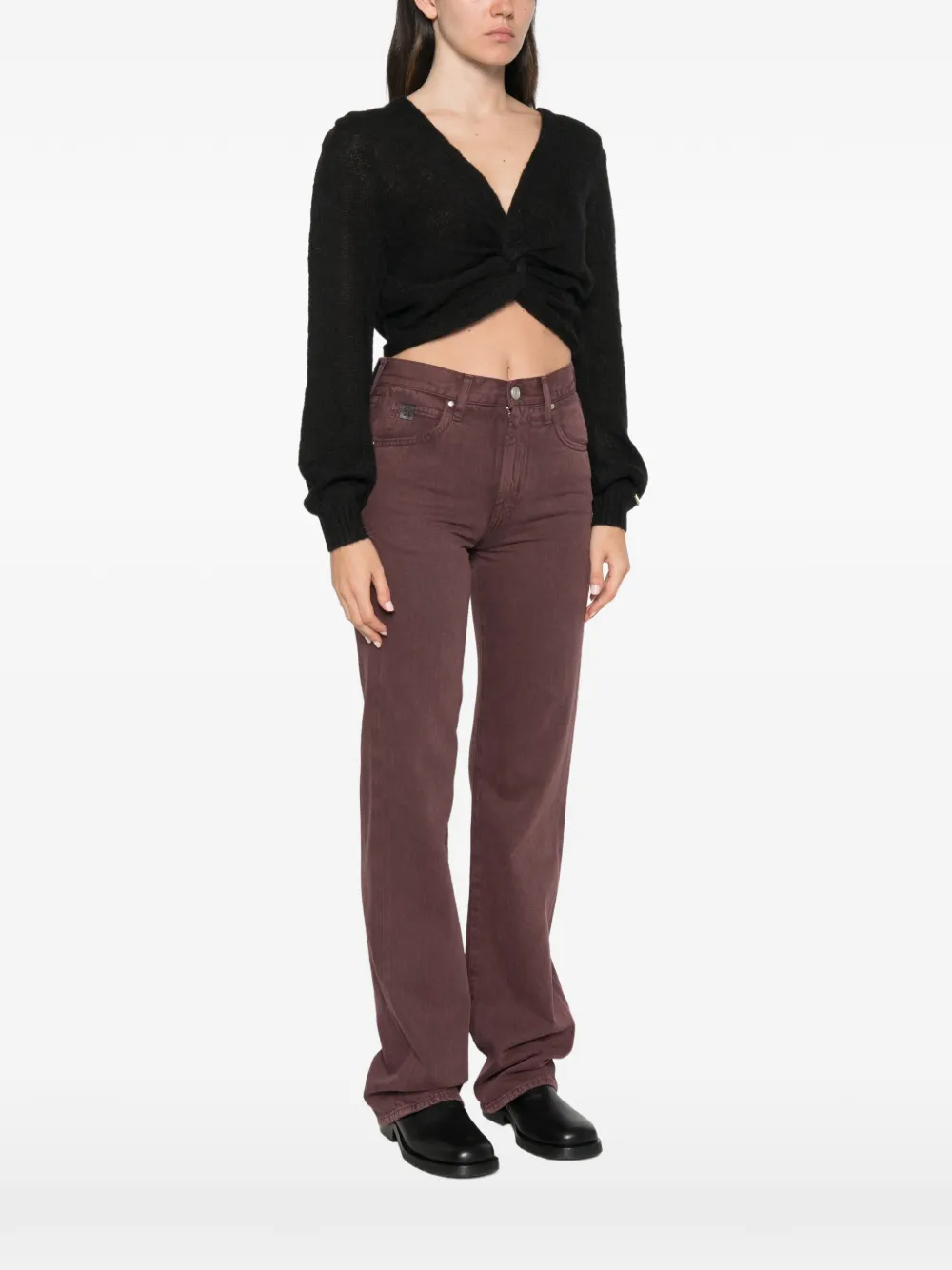 TWINSET Cropped trui met gedraaide voorkant Zwart