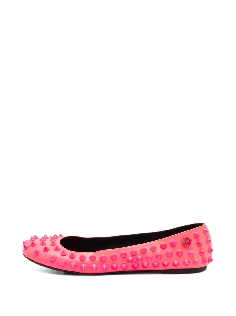 Philipp Plein spiked leather ballet flats - Rosa
