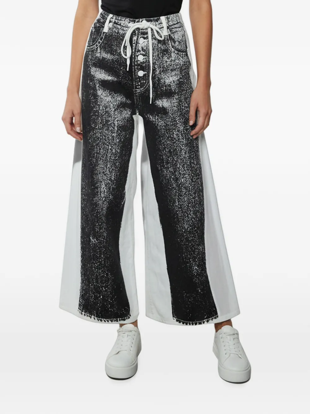 Maison Martin Margiela Pre-Owned Trompe L'oeil wide-leg jeans - Nero