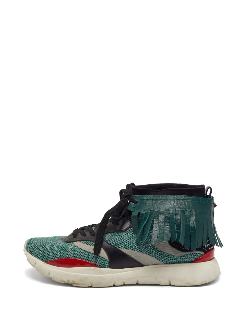 Valentino Garavani Pre-Owned Heroes Tribe fringed sneakers - Verde
