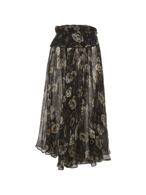 Magda Butrym floral-print silk midi skirt