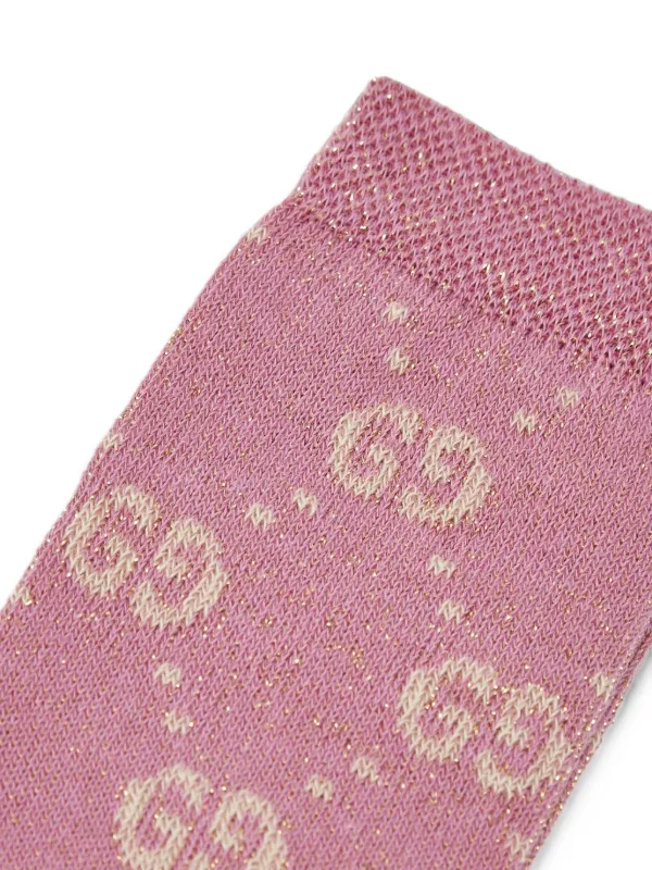 Gucci Pre-Owned GG Lamé Socks | Pink | FARFETCH