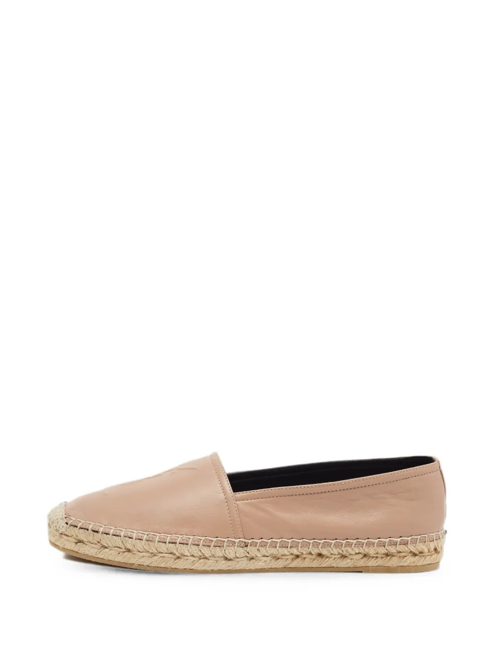Saint Laurent Pre-Owned Cassandre leather espadrilles - Nude