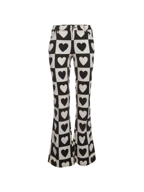 Moschino Pre-Owned heart-print flared jeans