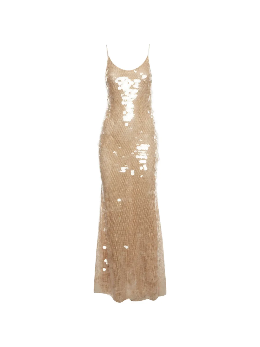 Pre-owned The New Arrivals Ilkyaz Ozel Gwyneth Scoop-neck Maxi Dress In Neutrals