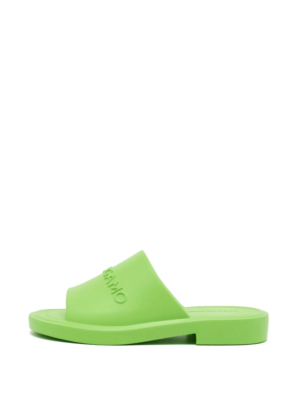 Ferragamo Pre-Owned Sandali slides Giuneva con logo goffrato - Verde