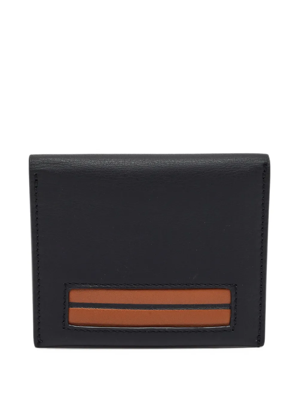 Ermenegildo Zegna Vintage contrast-stripe leather card case - Schwarz