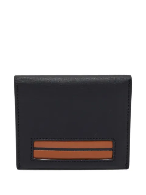 Ermenegildo Zegna Vintage tarjetero de piel con rayas en contraste