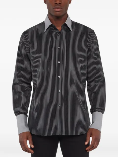 Brioni Vintage pin-striped long-sleeve shirt