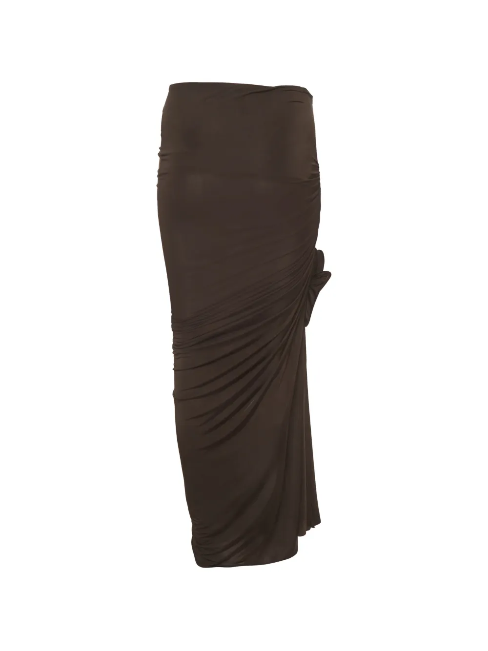 Magda Butrym ruched-design floral-appliqué maxi skirt - Schwarz