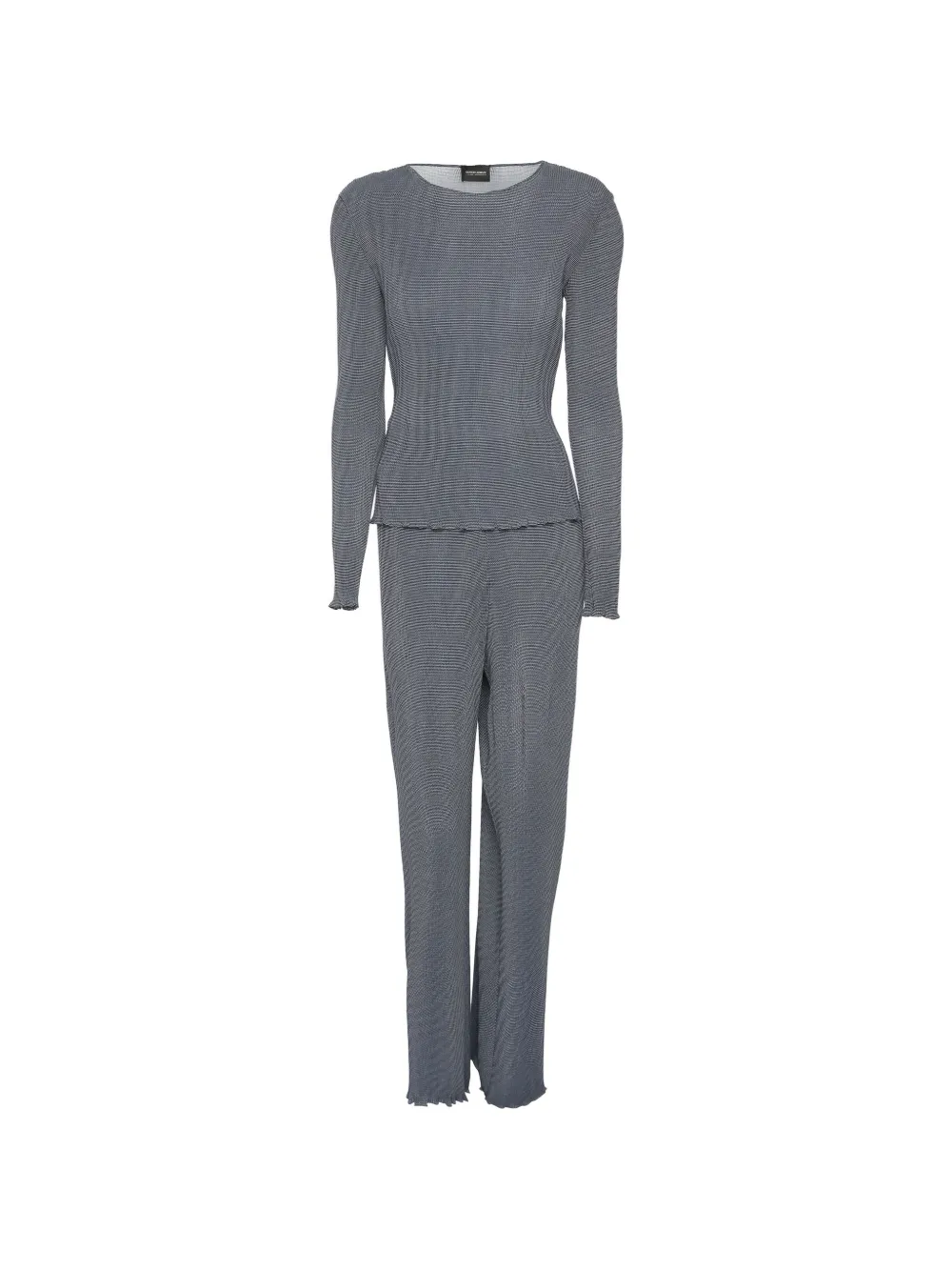 Giorgio Armani Pre-Owned ensemble t-shirt-pantalon à col rond - Bleu