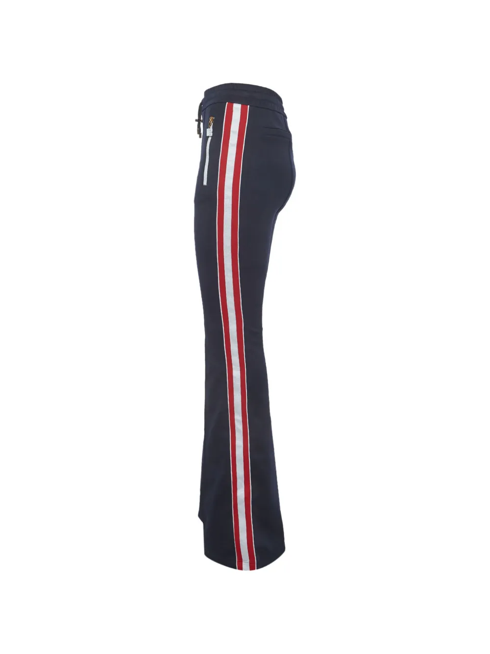 Balmain Pre-Owned stripe-detail flared trousers - Blau