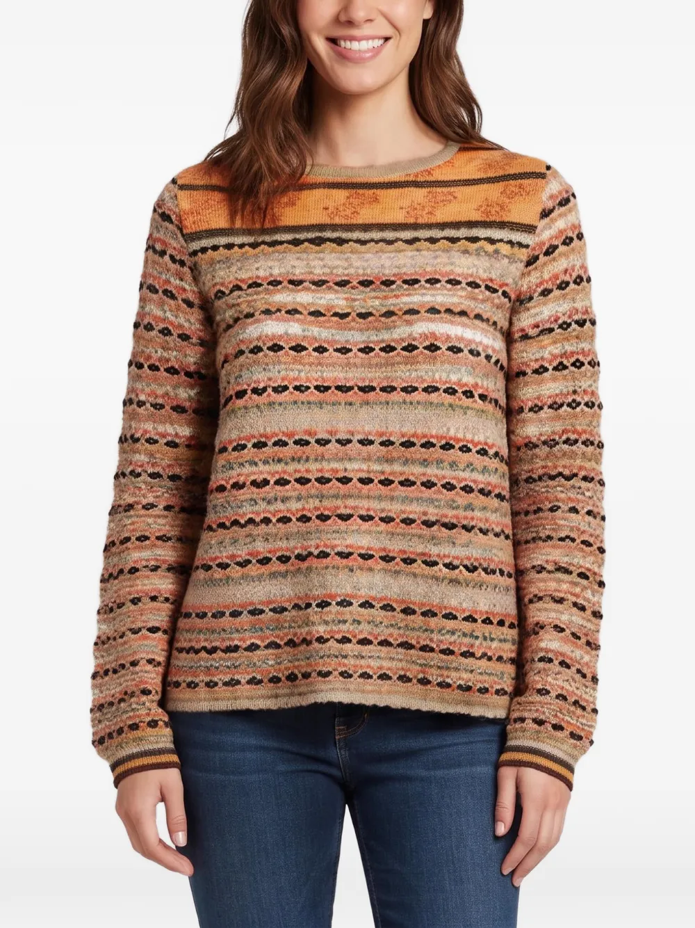 Missoni Pre-Owned striped intarsia knit sweater - Neutrals