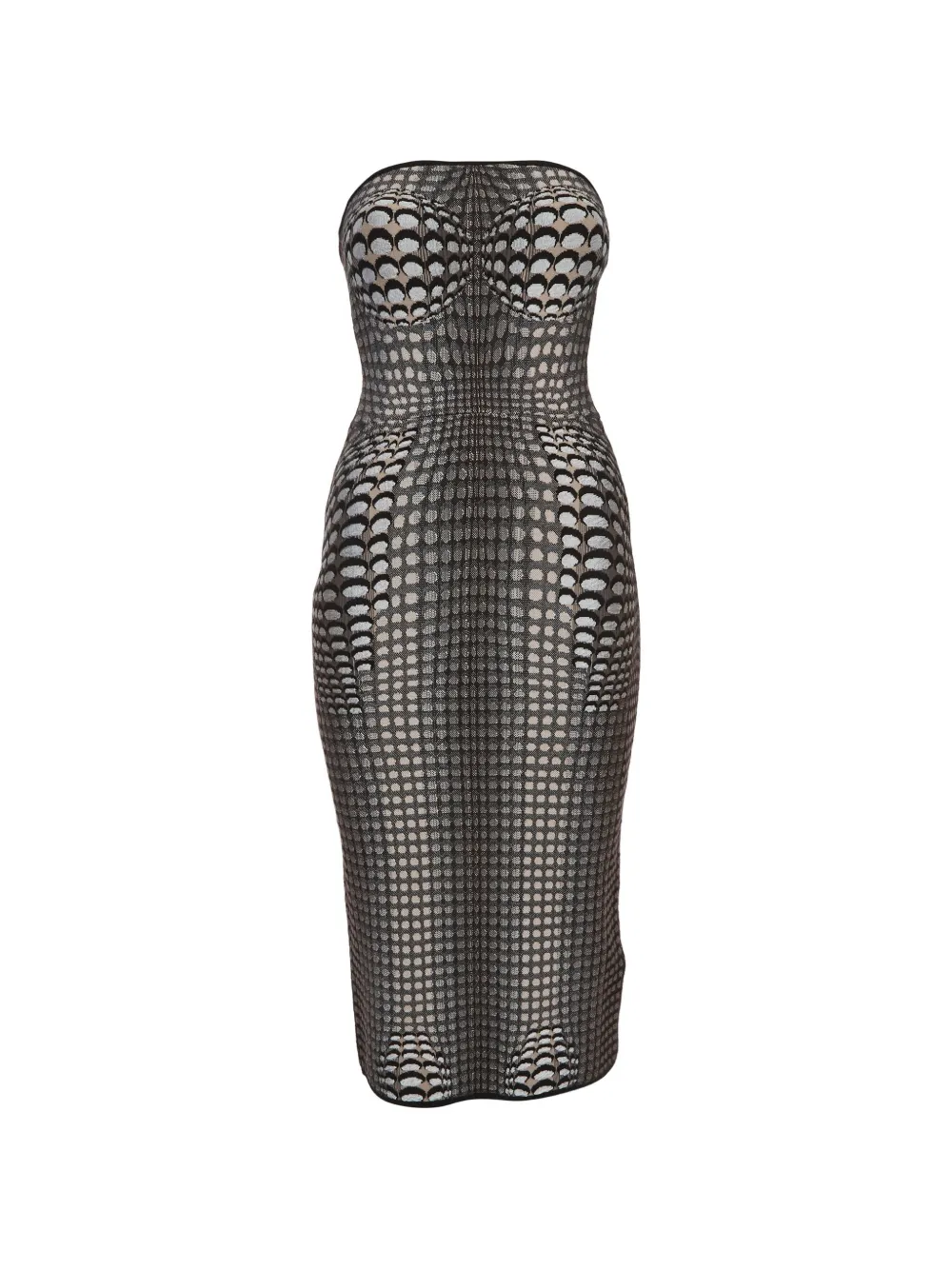 Marine Serre Moon jacquard tube mini dress - Brown