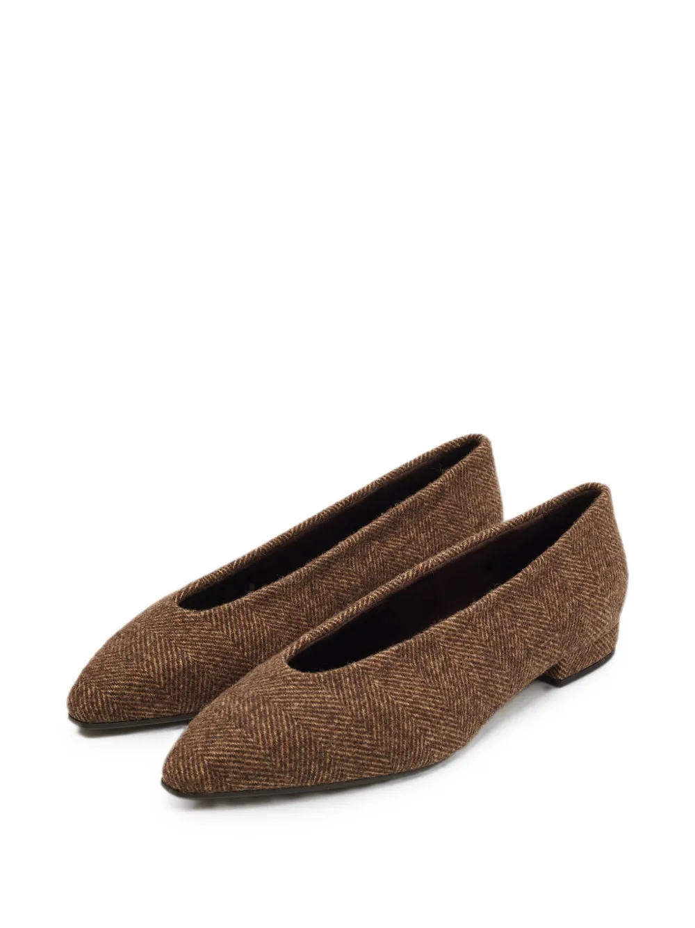 Loro Piana Pre-Owned Rebecca chevron ballet flats - Braun
