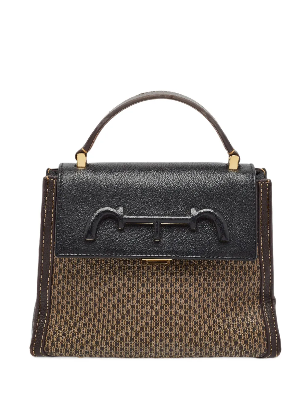 Carolina Herrera Vintage CH monogram top handle tote bag - Braun