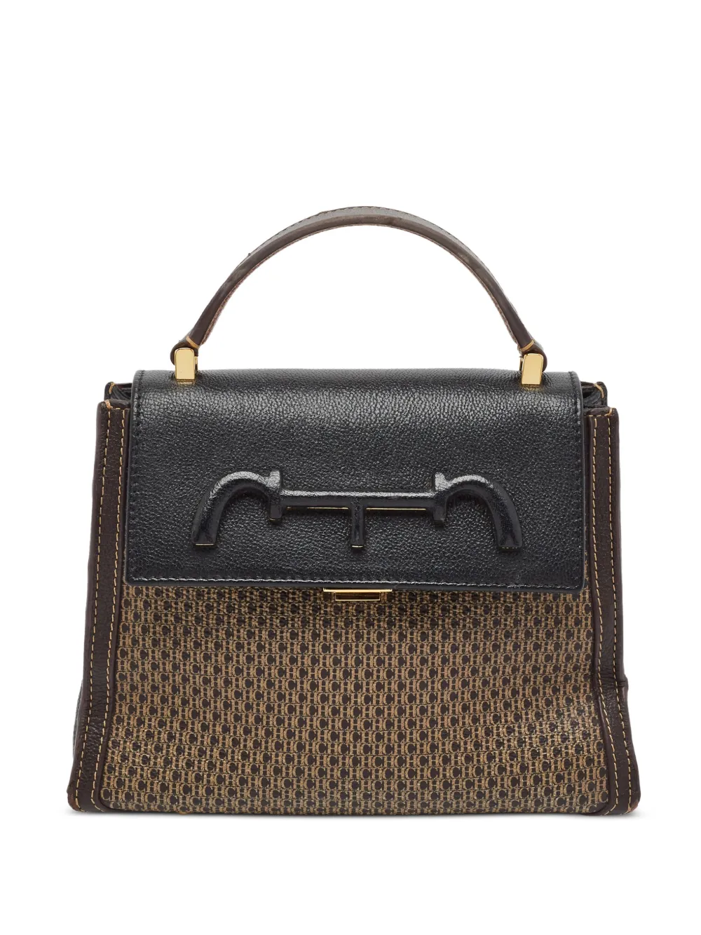 Carolina Herrera Vintage CH monogram top handle tote bag - Braun