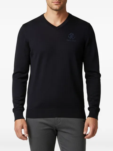 Roberto Cavalli Vintage logo embroidered fine-knit sweater