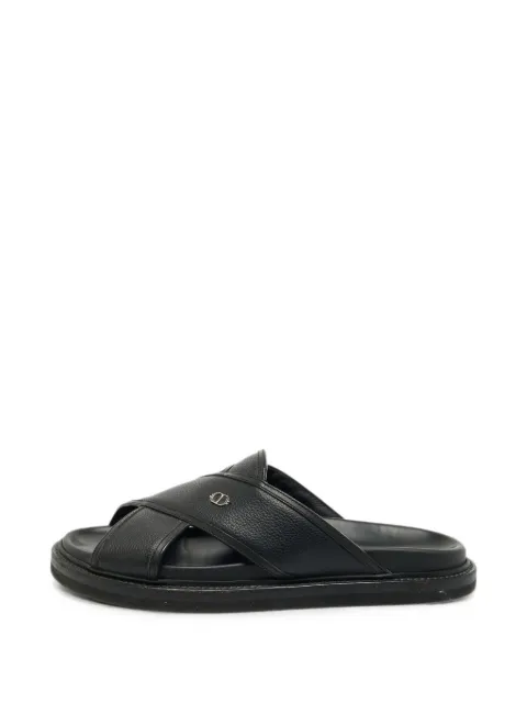 Christian Dior Pre-Owned Aqua leren sandalen met gekruiste bandjes