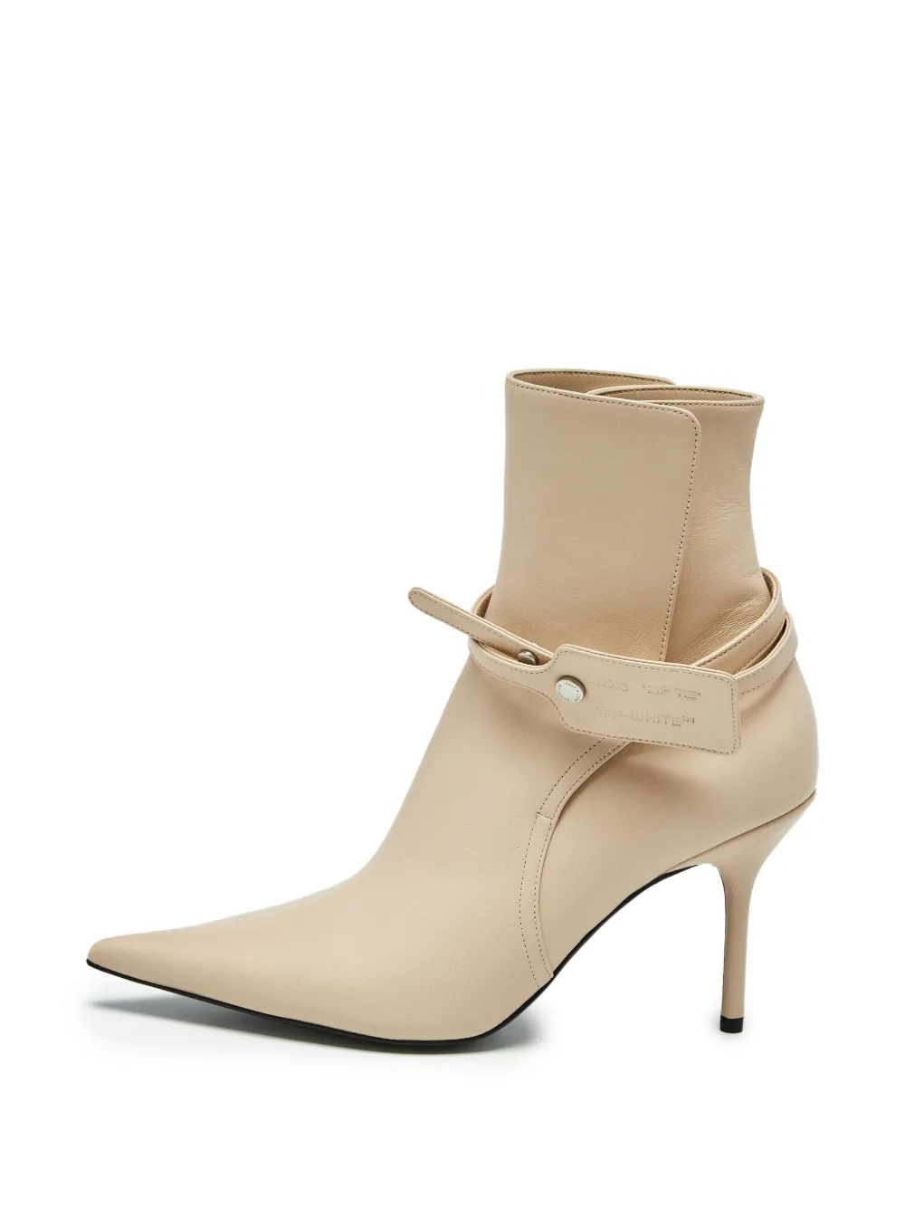 Off-White Pre-Owned Allen leather ankle boots - Nude