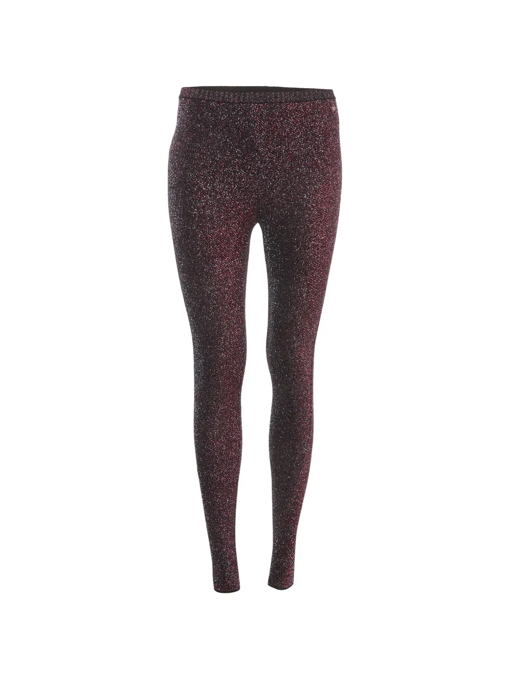 CHANEL Pre-Owned metallic-knit high-waisted leggings - Schwarz