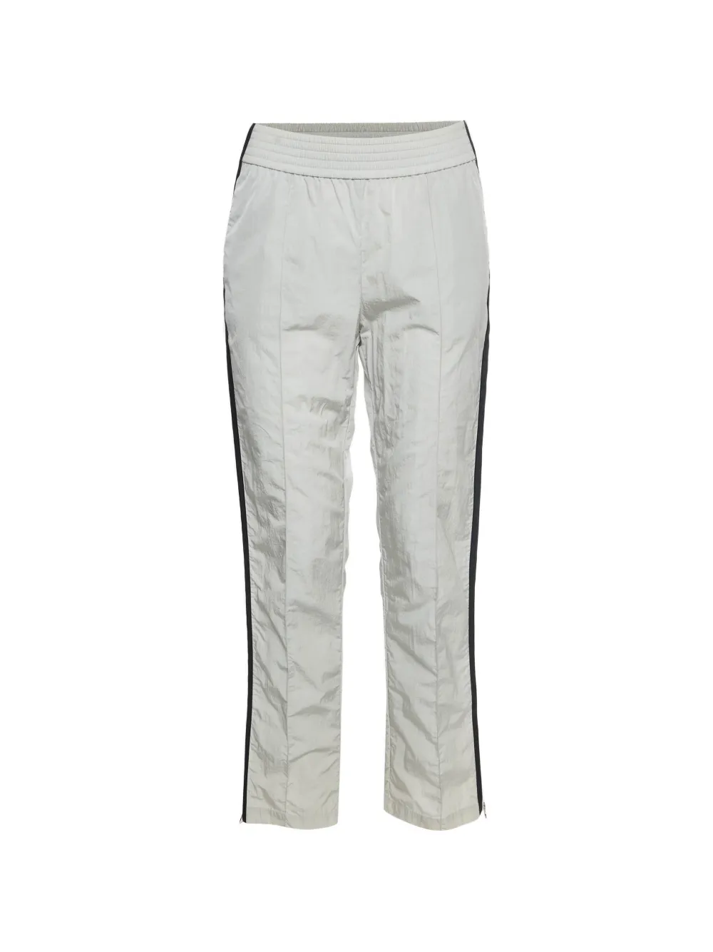 CHANEL Pre-Owned side-stripe straight-leg trousers - Verde