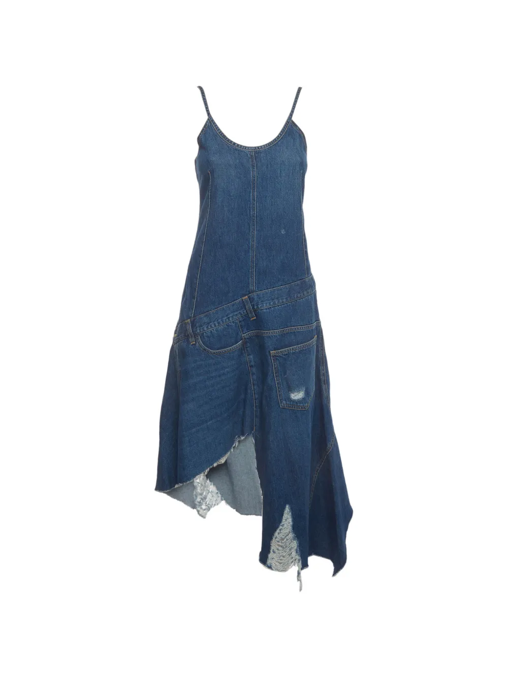 JW Anderson distressed asymmetric dress - Blau