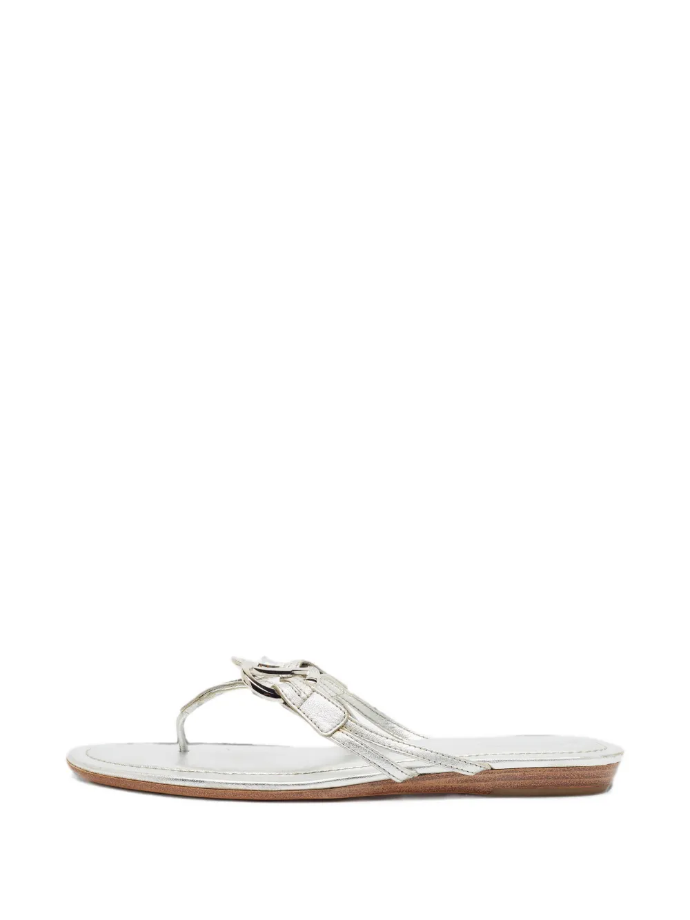 Tod's Vintage Double T thong sandals - Silber