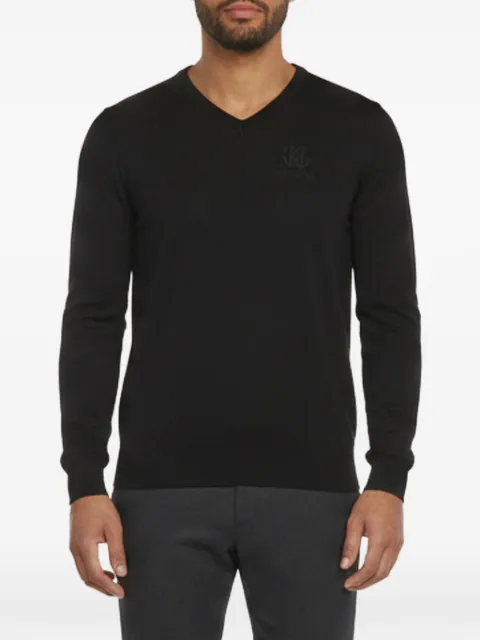 Roberto Cavalli Vintage knitted V-neck long-sleeved T-shirt