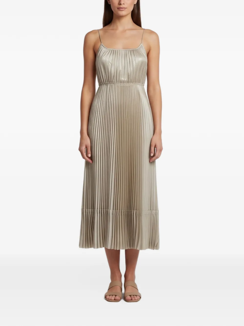 AllSaints Silvi pleated midi dress - Toni neutri