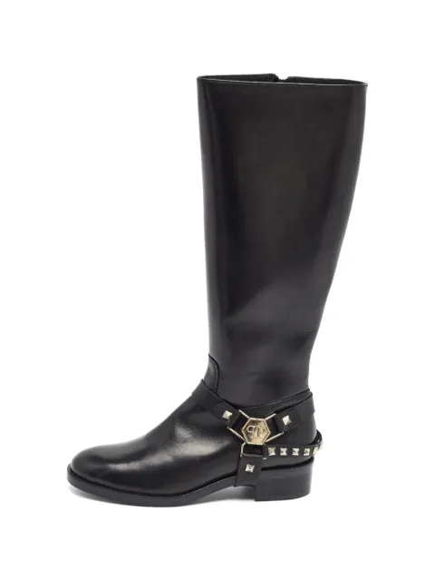 Philipp Plein Kingdom studded knee-length boots