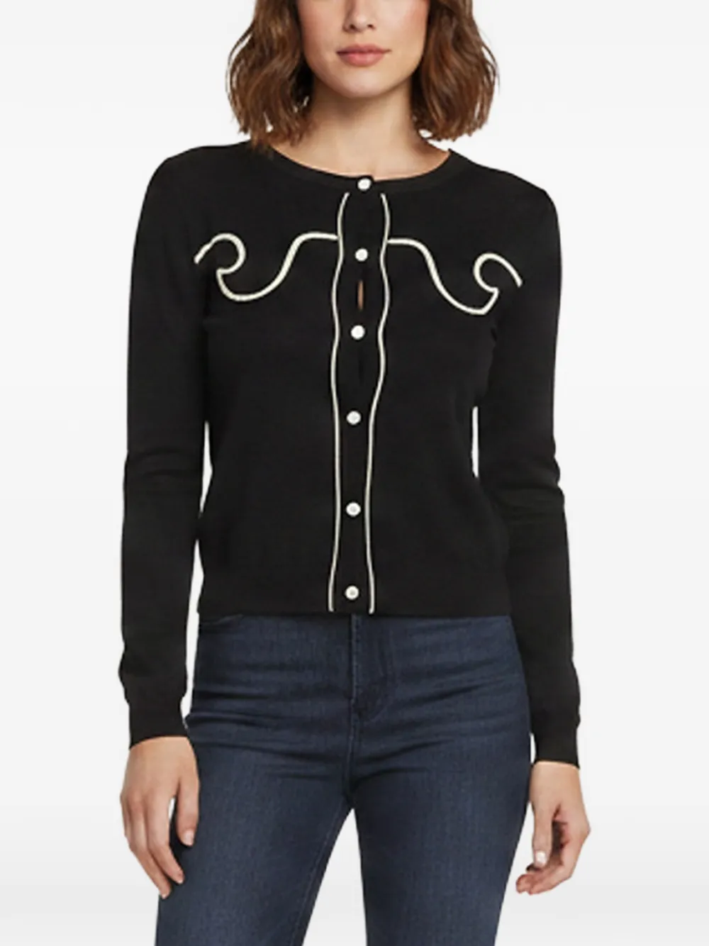 Moschino Cheap & Chic intarsia-knit cardigan - Nero