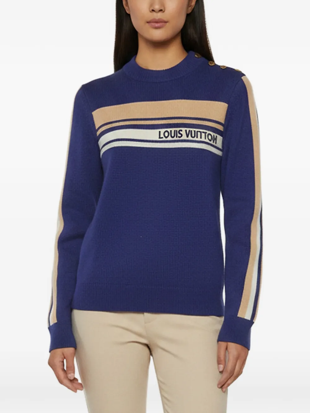 Louis Vuitton Pre-Owned intarsia-knit sweater - Blu
