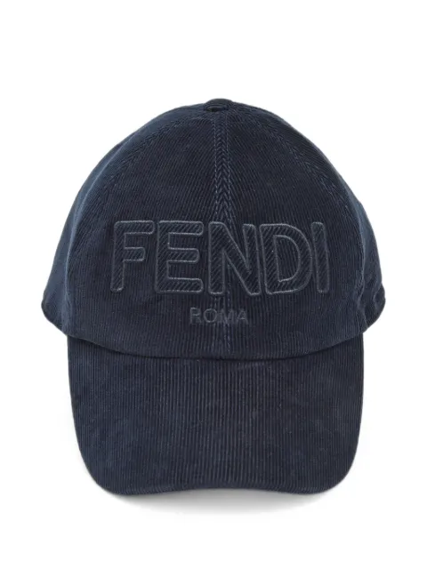 Fendi Pre-Owned logo-embroidered corduroy baseball cap