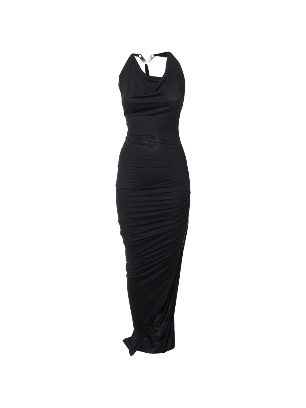 Rick Owens ruched jersey maxi dress - Nero