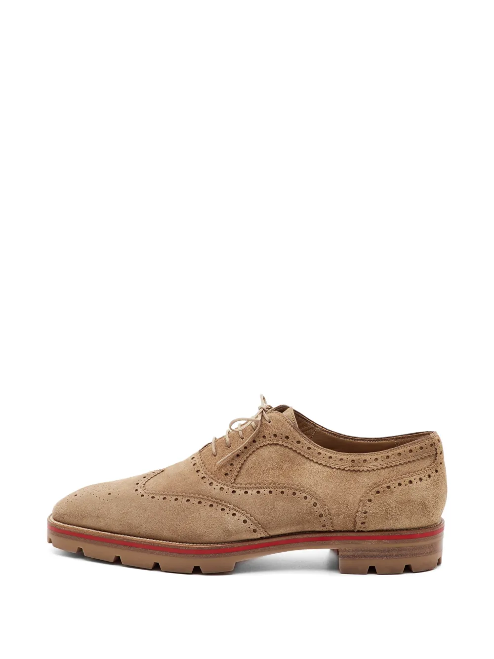 Christian Louboutin Pre-Owned almond-toe lace-up Oxford shoes - Nude