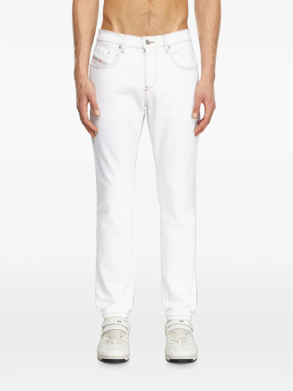 Diesel 2019 D-Strukt jeans met standaard taille Wit