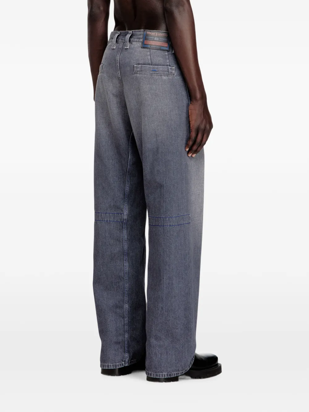 Diesel D-Zeta ruimvallende jeans met regular-waist Grijs