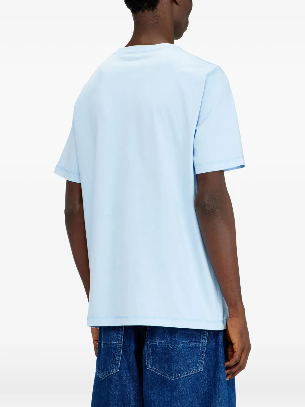 Diesel Oval D T-shirt met logo-print Blauw