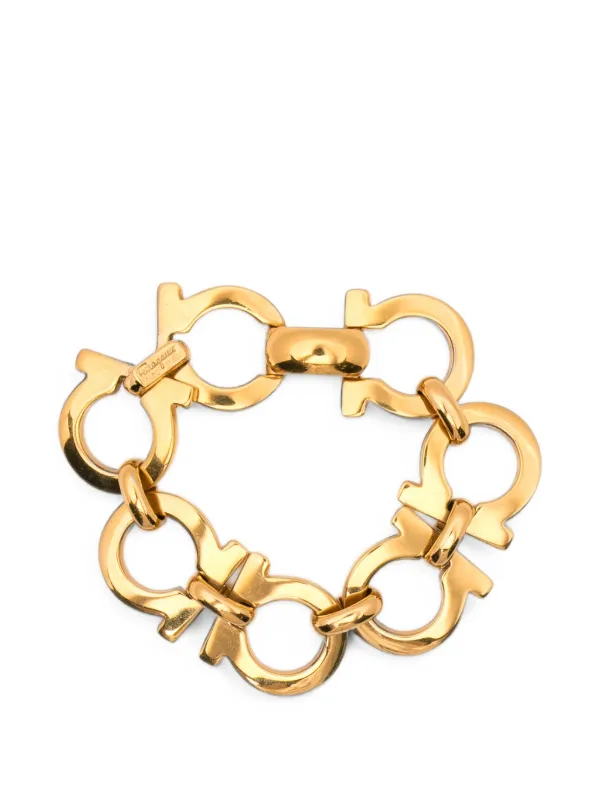 Ferragamo Pre-owned 1980s Gancini Link Bracelet in Gold