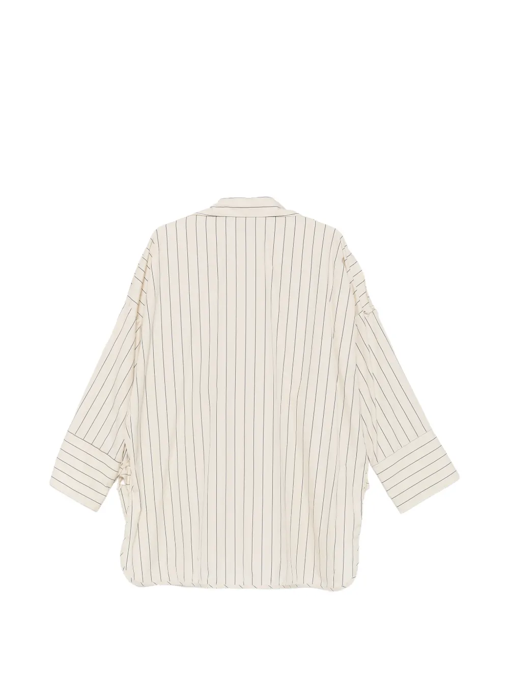 Jejia Orlando blouse met verticale streep en franje Beige