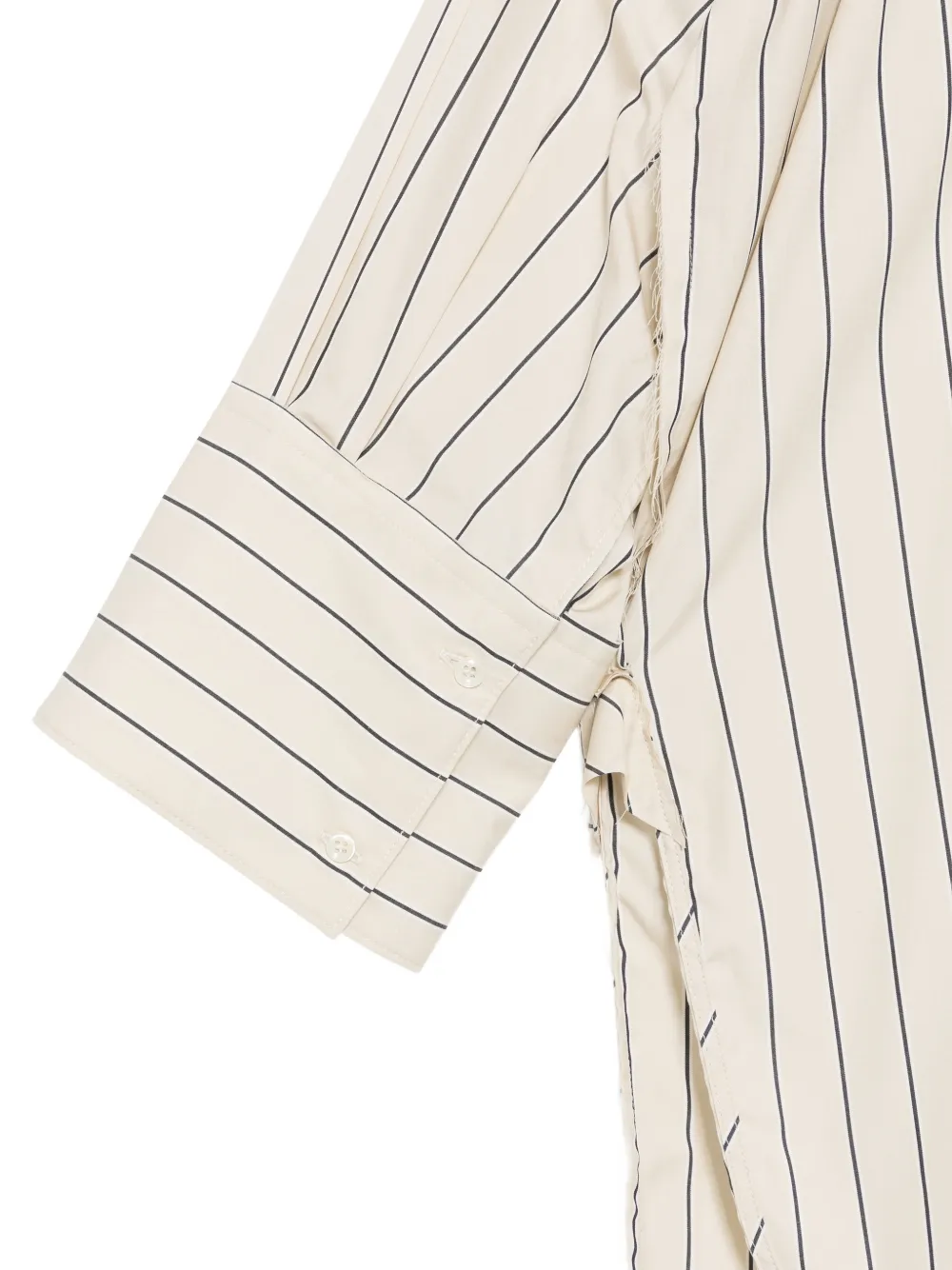 Jejia Orlando blouse met verticale streep en franje Beige