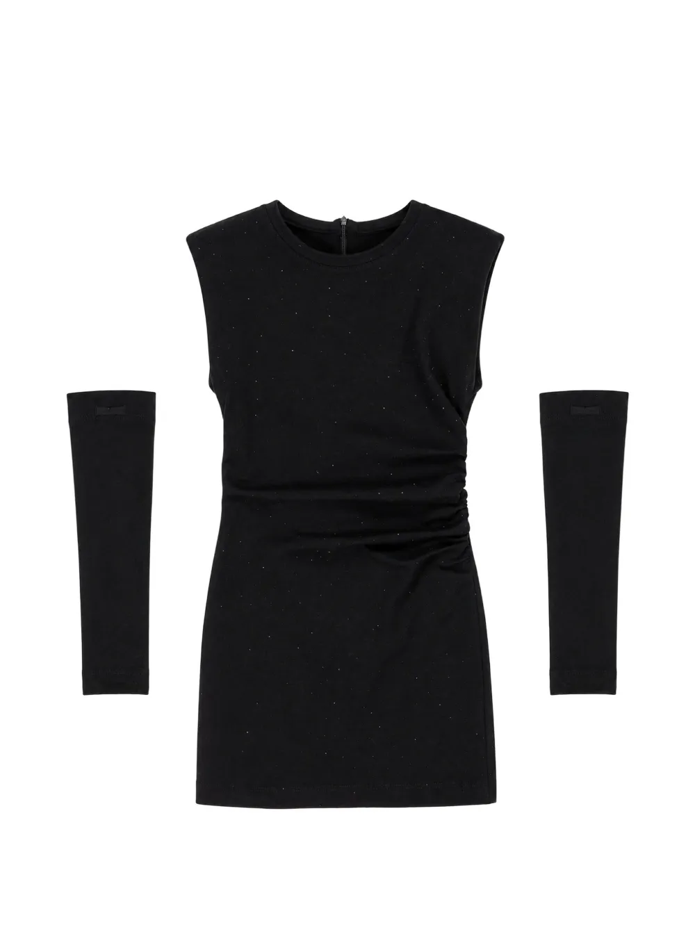 Miss Grant Kids detachable-sleeve ruched dress - Nero