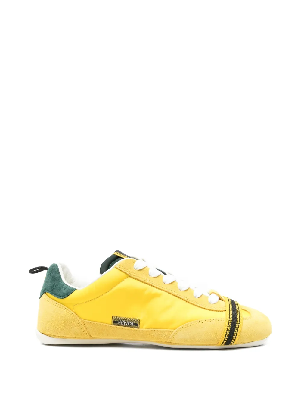 FENDI Sneakers con bordo in pelle scamosciata - Giallo