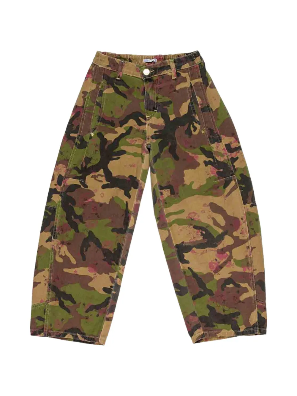 Miss Grant Kids camouflage-print wide-leg trousers - Verde