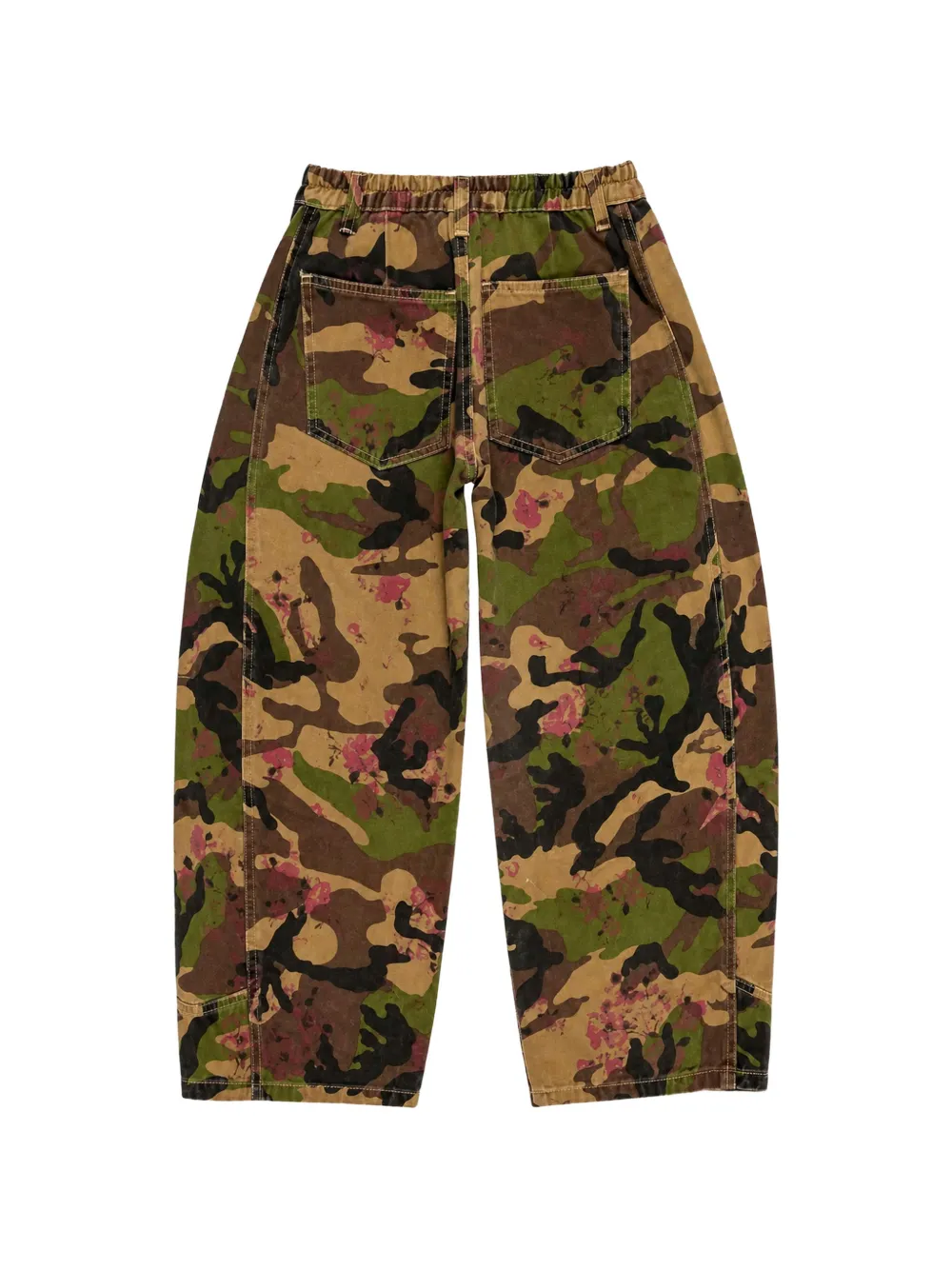 Miss Grant Kids Broek met camouflageprint en wijde pijpen Groen