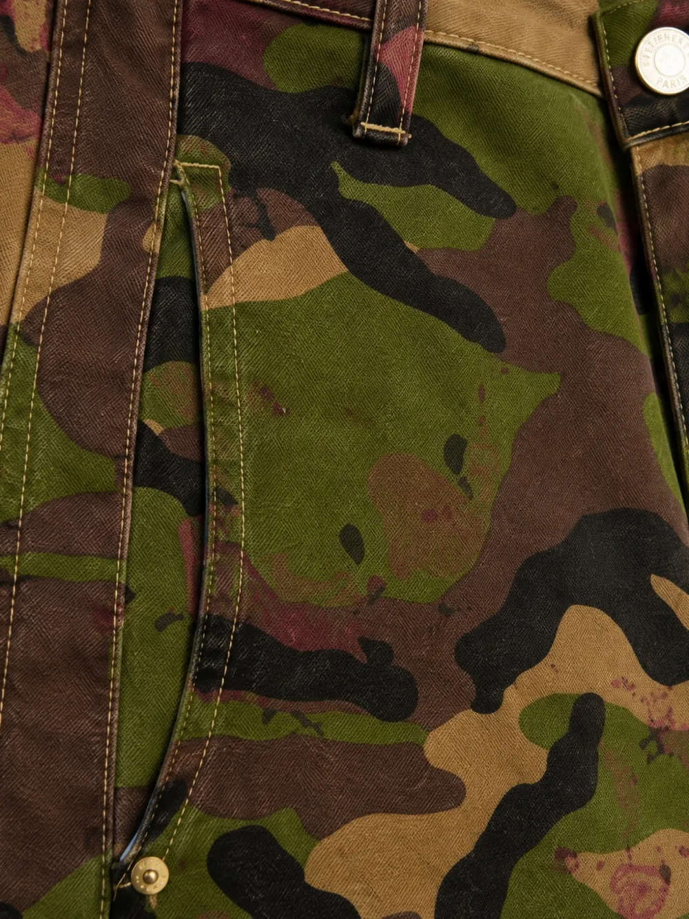 Miss Grant Kids Broek met camouflageprint en wijde pijpen Groen
